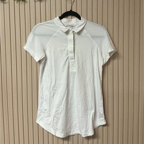 L’Etoile Sport White Stretch Jersey Performance Polo Shirt Women’s Size S - Picture 1 of 6